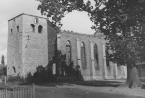 Kirche, Ansicht von Südwesten, 1950, Foto: Photo-Lehmann, Clauen