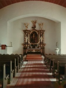 Kirche, Blick zum Altar, Foto: Ernst Witt, Hannover, Juni 1956