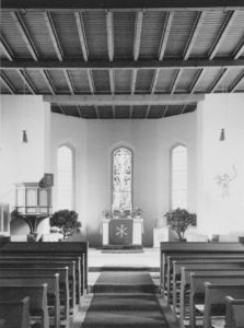 Kirche, Blick zum Altar, Foto: Ernst Witt, Hannover, Juli 1961