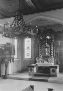 Kirche, Blick zum Altar, vor 1958 (1958 Neugestaltung des Innenraumes)