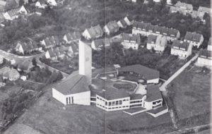Gemeindezentrum, Luftbild, 1967