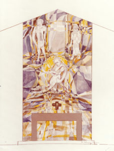 Altarwand mit Mosaik von Siegfried Steege, Entwurf