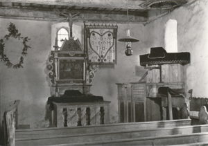 Kapelle, Blick zum Altar, 1933 oder 1936 (?), Urheberrecht: Bildarchiv: Niedersächsisches Landesverwaltungsamt Hannover, Landeskonservator