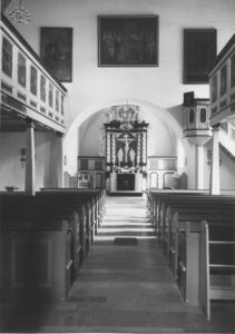 Kirche, Blick zum Altar, Foto: Ernst Witt, Hannover, 1959