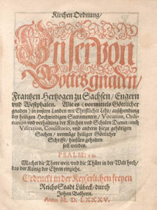 Titelblatt der Lauenburger Kirchenordnung von 1585