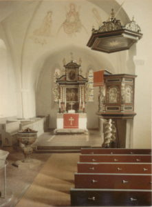 Kirche, Blick in den Chor, Foto: Ernst Witt, Hannover, März 1956