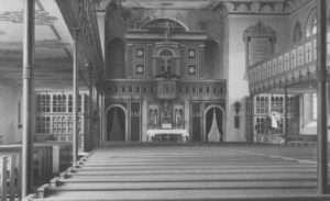 Kirche, Blick zum Altar, 1950, Postkarte