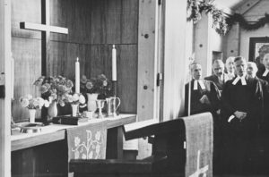 Kapelle, Blick auf den Altar, Einweihung der Kapelle am 7. Oktober 1951