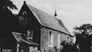 Kirche, Ansicht von Südwesten, Foto: Effner, Dornum, vor 1957
