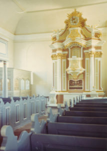 neue Kirche, Blick zum Altar, Foto: Ernst Witt, Hannover, Mai 1960