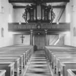 Kirche, Blick zur Orgel, Foto: Ernst Witt, Hannover, April 1956