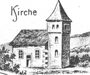 Kapelle, Ansicht von Nordwesten, um 1900, Postkarte