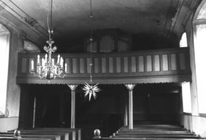 Kirche, Blick zur Orgel, um 1960