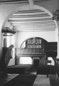Kirche, Blick zur Orgel, Foto: Ernst Witt, Hannover, 1964