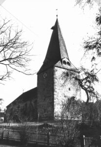 Kirche, Ansicht von Nordwesten (?), um 1960