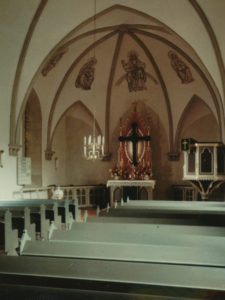 Kirche, Blick zum Altar, Foto: Ernst Witt, Hannover, August 1956