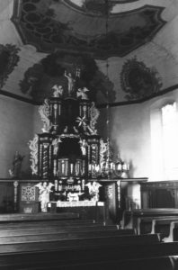 Kirche, Blick zum Altar, um 1960