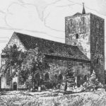 Kirche, Ansicht von Nordosten, Zeichnung, nach 1831, vor 1964