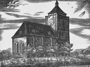 Kirche, Ansicht von Nordosten, Schnitt von A. D., vor 1970