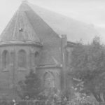 Wiederaufgebaute Kirche, Ansicht von Nordosten, vor 1955