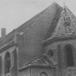 Zerstörte Kirche, Ansicht von Südosten, vor 1948