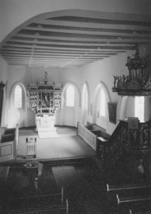 Kirche, Blick zum Altar, Foto: Ernst Witt, Hannover, Oktober 1958