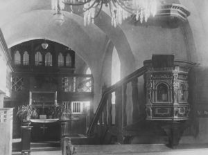 Kirche, Blick zum Altar und zur Orgel, vor 1962