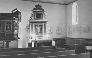 Kirche, Blick zum Altar, Foto: Ernst Witt, Hannover, Juni 1949