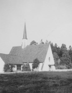 Kirche, Ansicht von Südwesten, Foto: Ernst Witt, Hannover, September 1960