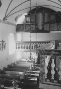 Kirche, Blick zur Orgel, Foto: Ernst Witt, Hannover, 1967