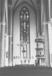 Kirche, Blick zum Altar, Foto: P. Greve, Jöllenbeck (?), um 1974