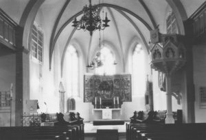 Kirche, Blick zum Altar, 1979