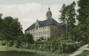 Burg, Hauptgebäude, Außenansicht, Rückansicht, Postkarte, Foto: E. H. Gattermann, um 1900