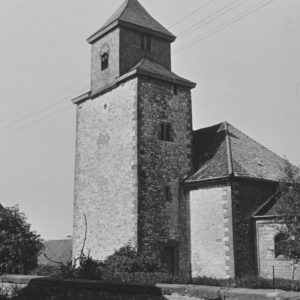 Kirche, Ansicht von Südwesten, Teilansicht, 1961