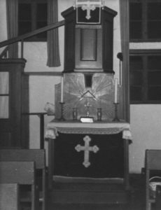 Kapelle, Blick zum Altar, um 1953