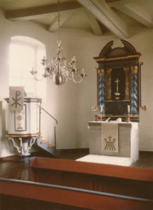 Kirche, Blick zum Altar, Foto: Ernst Witt, Hannover, 1959