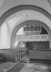 Kirche, Blick zur Orgel, Foto: Ernst Witt, Hannover, 1958