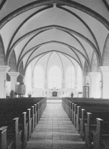 Neue Kirche, Blick zum Altar, Foto: Ernst Witt, Hannover, Juli 1961