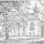 Kirche, Ansicht von Norden, Zeichnung