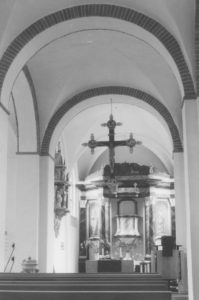 Kirche, Blick zum Altar, Foto: P. Greve, Jöllenbeck (?), 1970