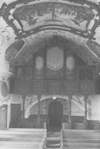 Kirche, Blick zur Orgel, 1945