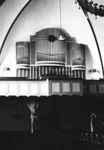 Kirche, Blick zur alten Orgel, vor 1977