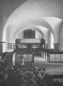 Kirche, Blick zur Orgel, Foto: Ernst Witt, Hannover, Mai 1961