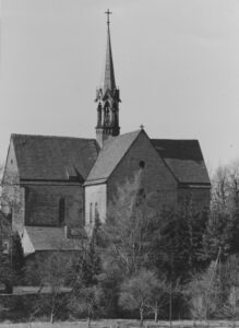 Kirche, Ansicht von Südosten, Teilansicht, 1983