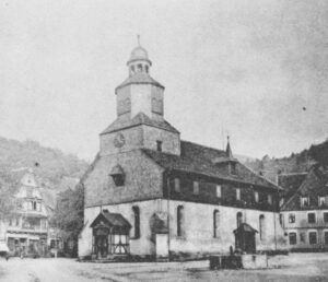 Kirche, Ansicht von Südwesten, um 1900