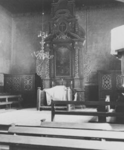 Kirche, Blick zum Altar, vor 1949 (vor der Innenrenovierung)