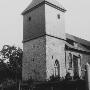 Kirche, Ansicht von Südwesten, Teilansicht, 1961