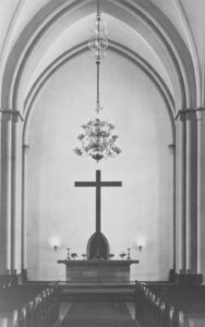 Kirche, Blick zum Altar, Foto: Ernst Witt, Hannover, März 1955