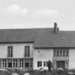 Gemeindehaus mit Kirchsaal, Außenansicht, 1955