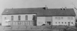 Gemeindehaus mit Kirchsaal, Außenansicht, 1954 (?)